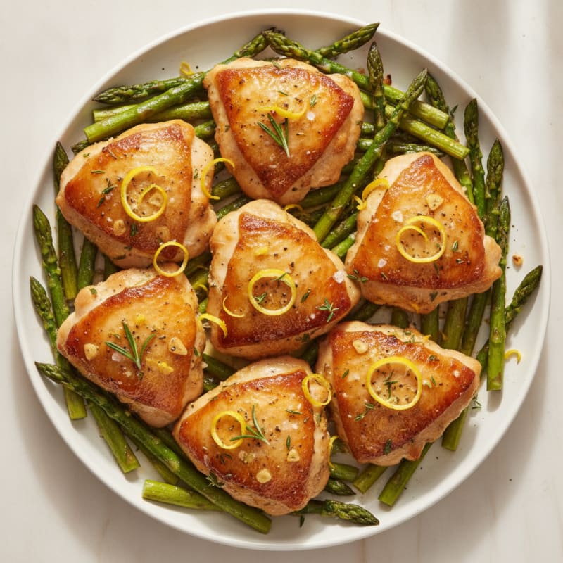 Lemon-Herb Roasted Chicken Thighs with Asparagus