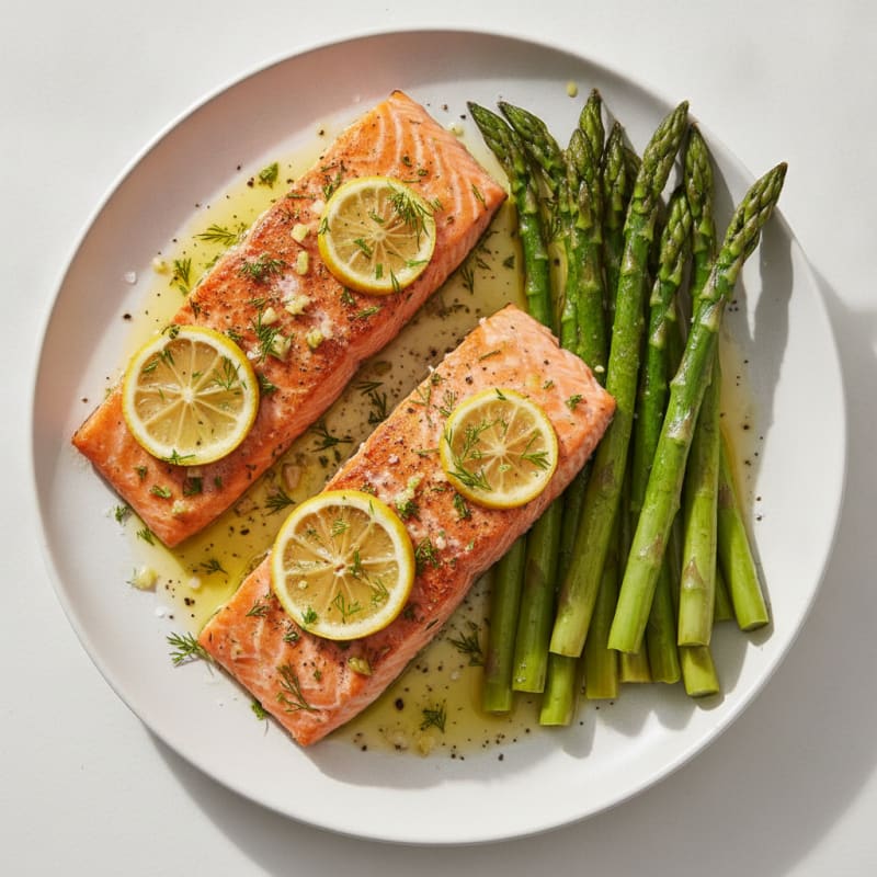 Baked Lemon Herb Salmon with Asparagus