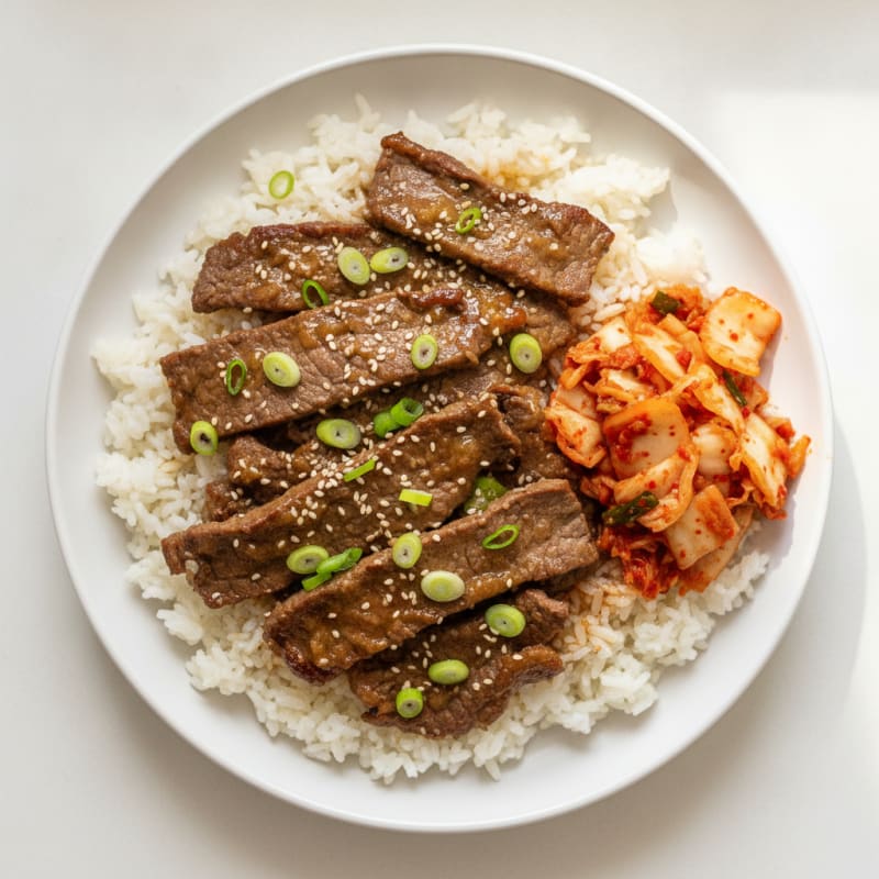 Korean Beef Bulgogi with Kimchi