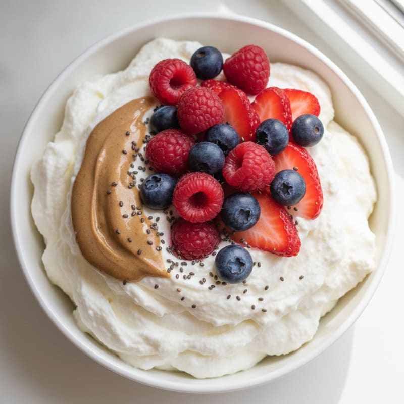 Silky Greek Yogurt Protein Mousse with Mixed Berries