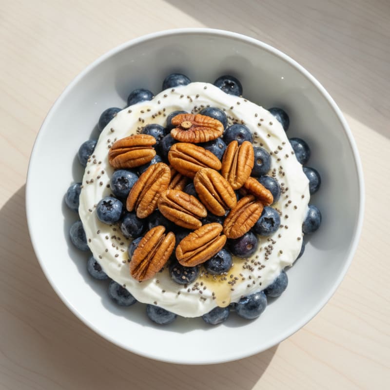 Lactose-Free Protein Yogurt Parfait with Berries and Chia Seeds