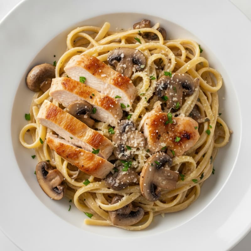 Truffle Mushroom Linguine with Parmesan