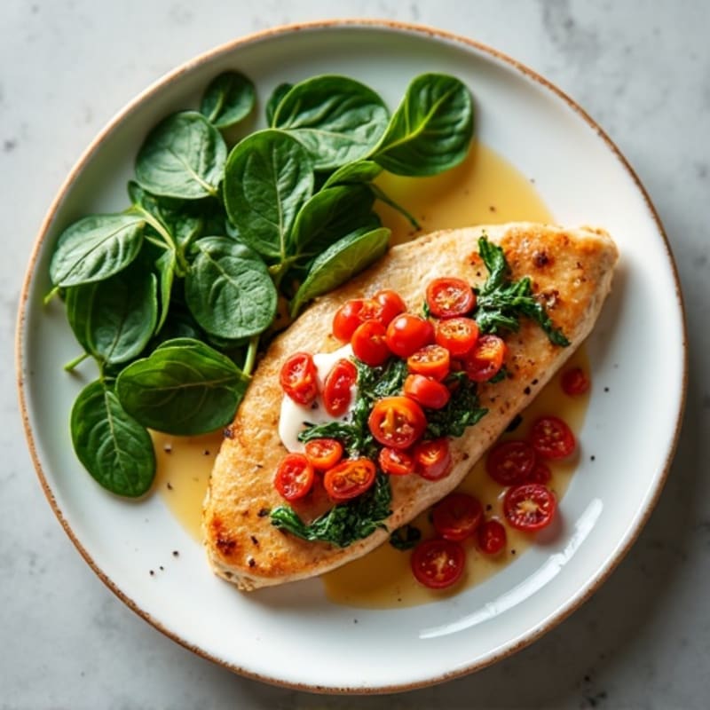 Pan-Seared Chicken with Creamy Sun-Dried Tomato Spinach Sauce