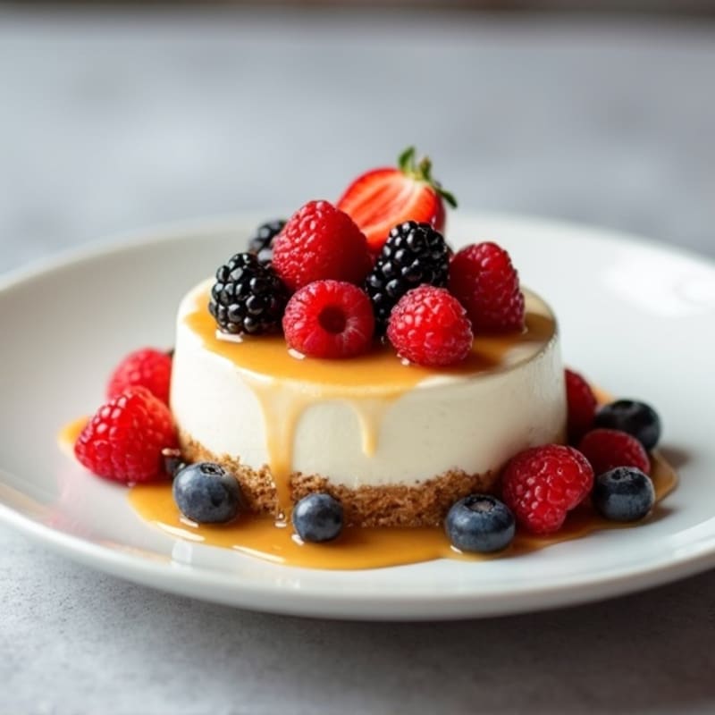 Cottage Cheese Protein Cheesecake with Mixed Berries