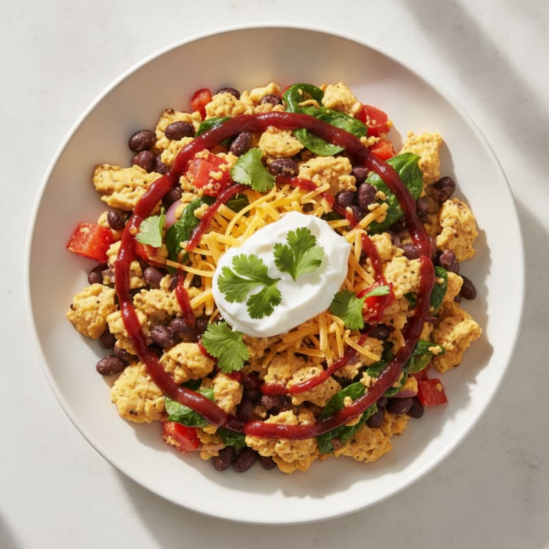 Spiced Egg and Black Bean Scramble