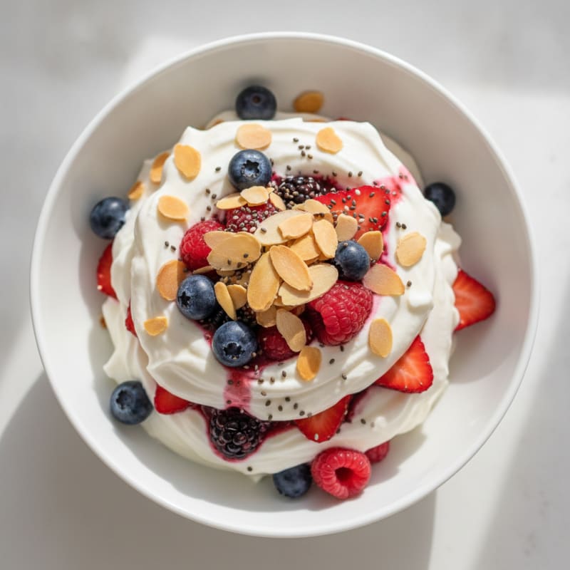 Greek Yogurt Protein Parfait with Mixed Berries