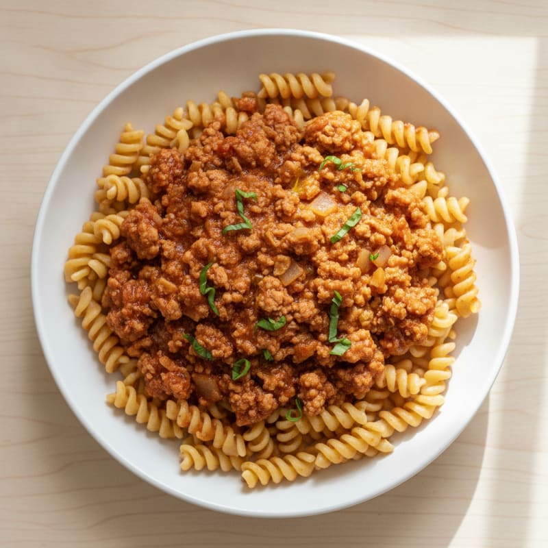 Lean Turkey Bolognese with High-Protein Pasta