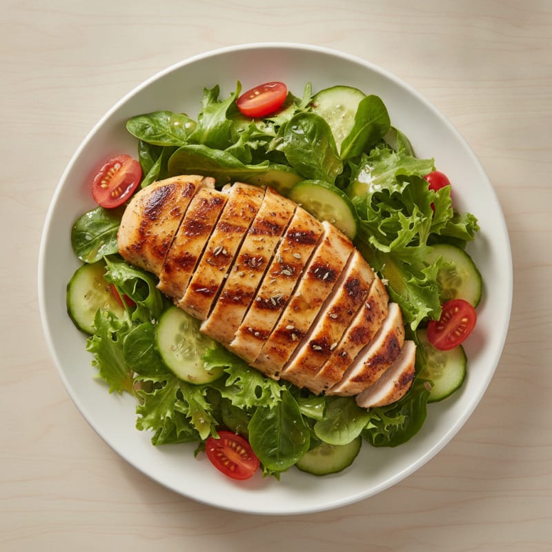 Grilled Chicken Breast with Mixed Greens and Lemon Vinaigrette