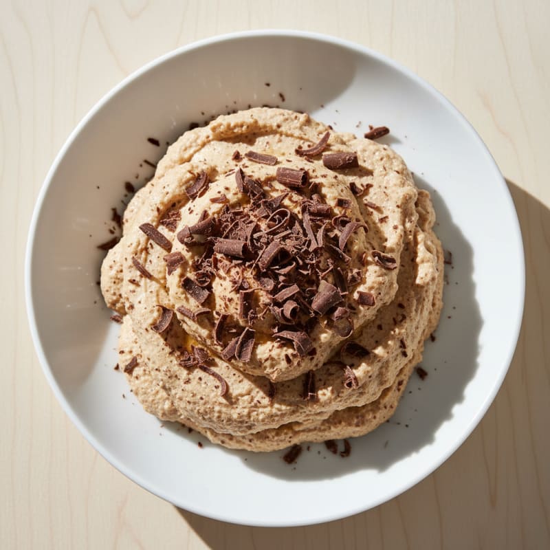 Creamy Cottage Cheese Protein Mousse with Dark Chocolate Shavings