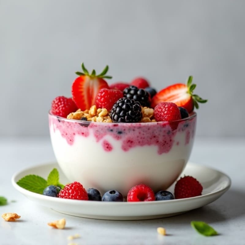 Greek Yogurt Protein Bowl with Mixed Berries and Almond Butter
