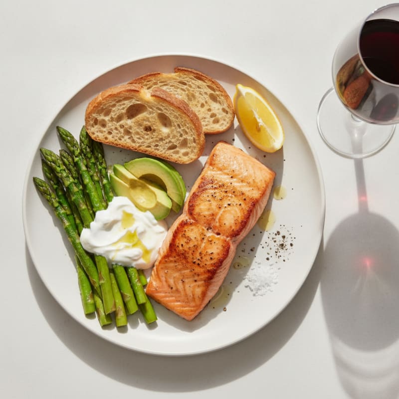 Pan-Seared Salmon with Roasted Asparagus