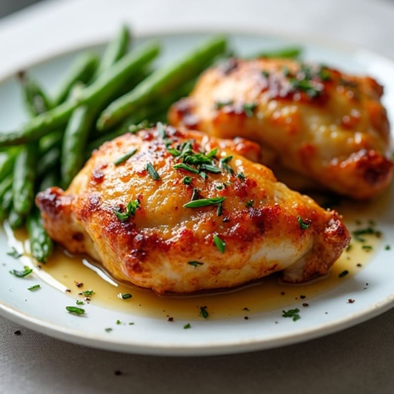 Crispy Herb-Roasted Chicken Thighs with Garlic