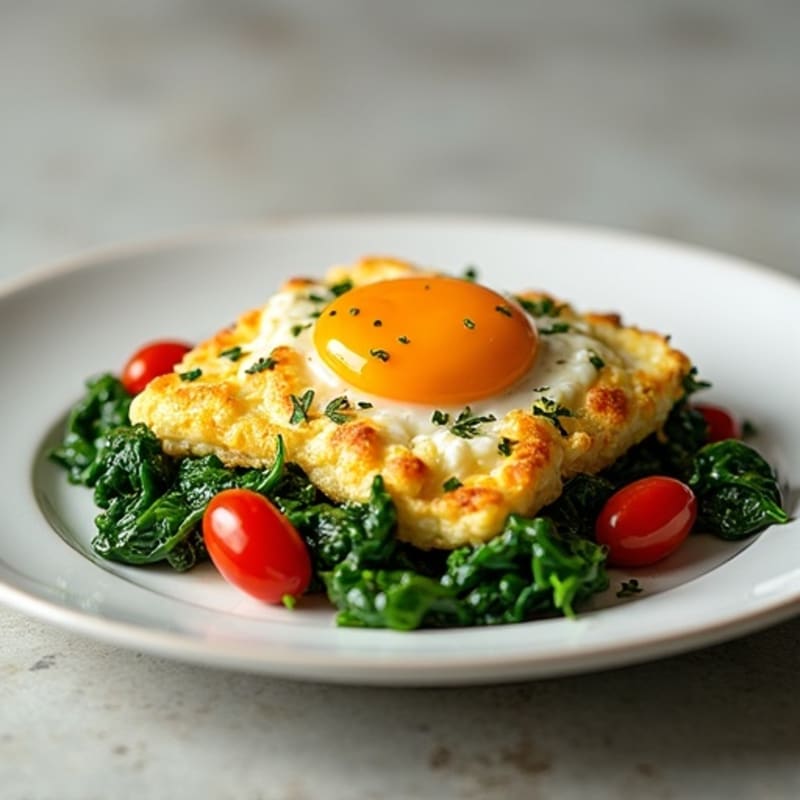 Cottage Cheese Scramble with Spinach and Cherry Tomatoes