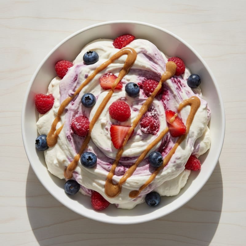 Greek Yogurt Protein Mousse with Mixed Berries