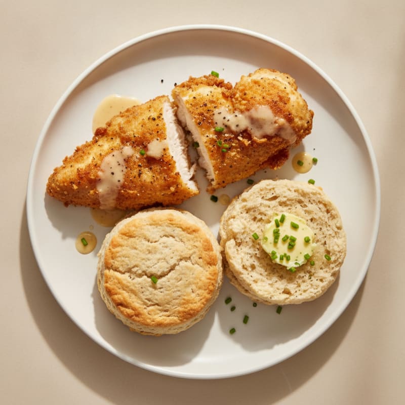 Buttermilk Fried Chicken with Fluffy Biscuits