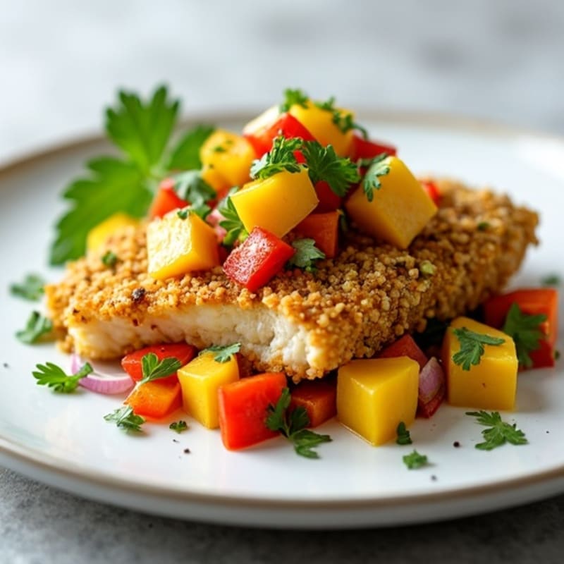 Crispy Pistachio-Crusted Mahi Mahi with Mango Salsa