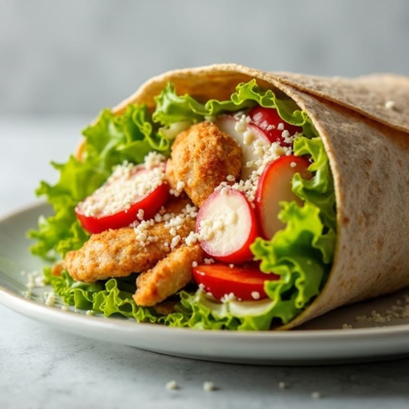 Healthy Crispy Chicken Caesar Wrap