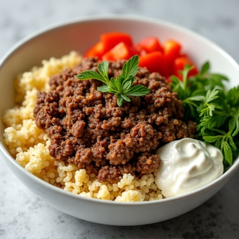 Seasoned Ground Beef Bowl with Special Sauce