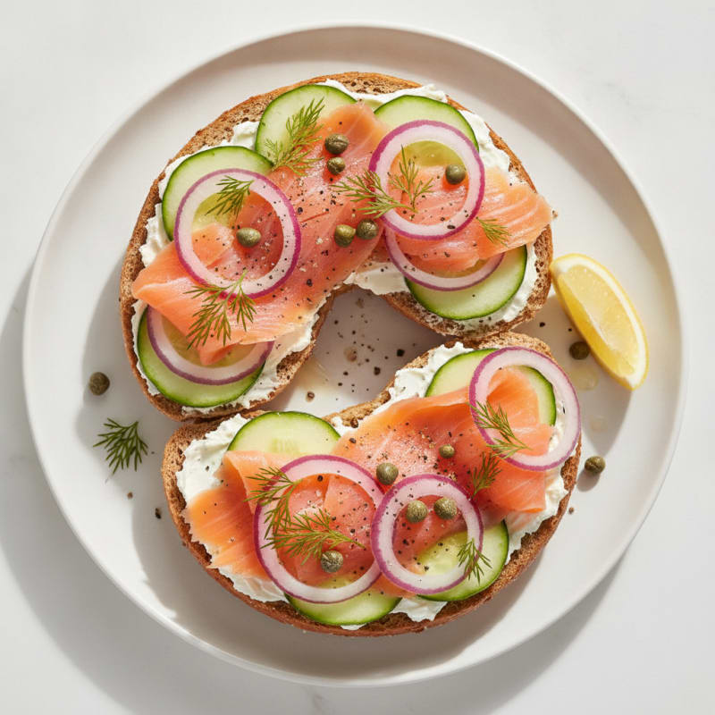 Smoked Salmon Everything Bagel