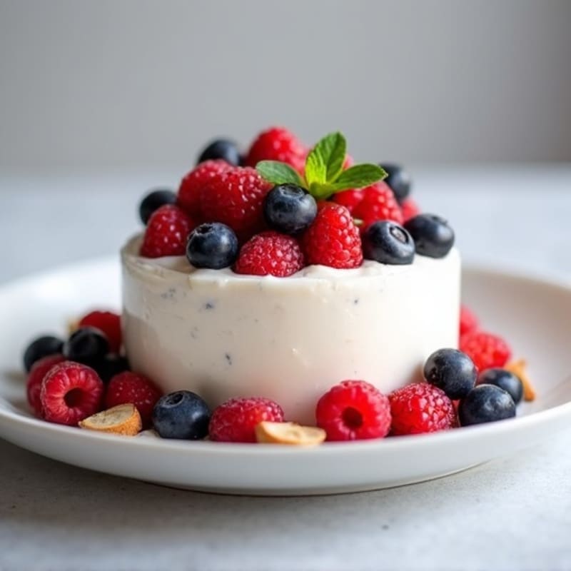 Greek Yogurt Protein Mousse with Mixed Berries