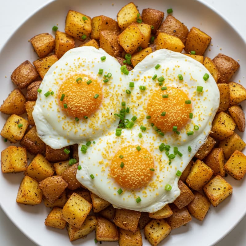 Baked Eggs with Roasted Garlic Potatoes
