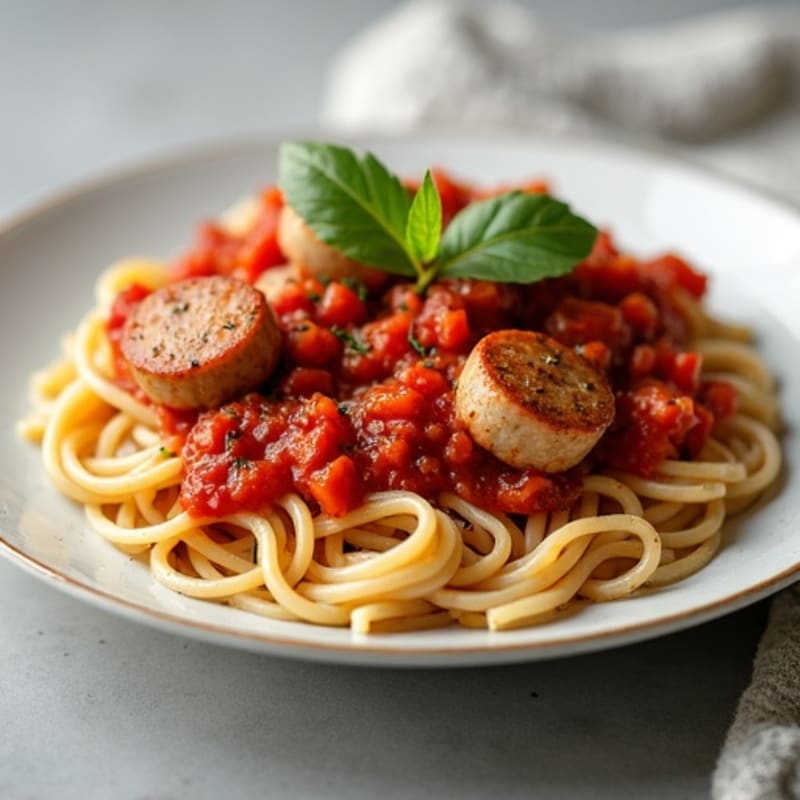 Hearty Lean Sausage Ragu with Whole Wheat Pasta