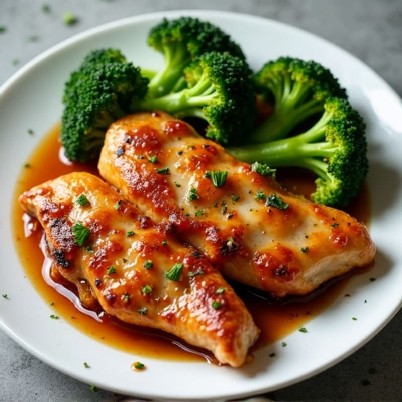 Sticky Ginger-Garlic Chicken with Crispy Roasted Broccoli
