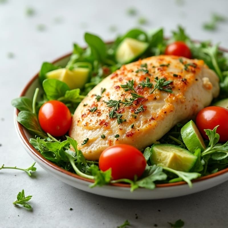 Herb-Roasted Chicken and Fresh Greens Salad