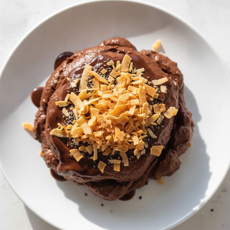 Silky Chocolate Protein Pudding with Toasted Coconut