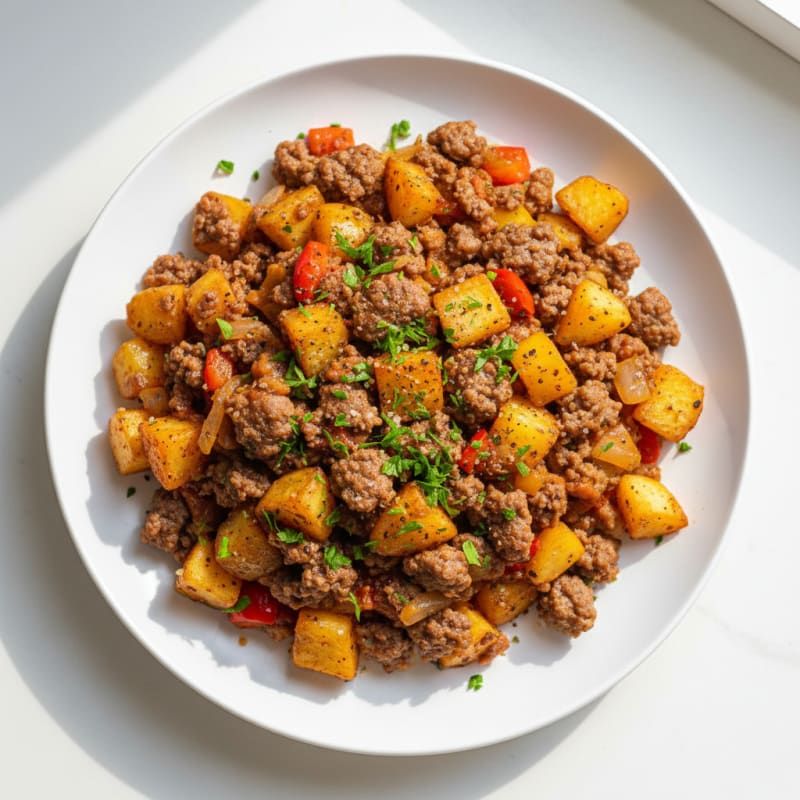 Savory Ground Beef and Potato Skillet