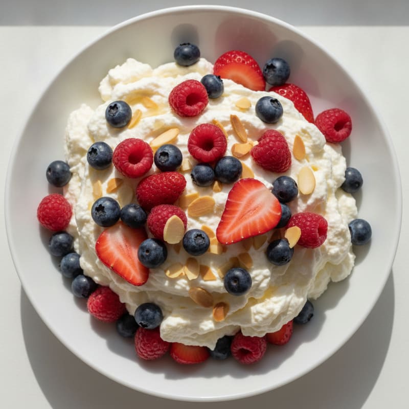 Greek Yogurt Protein Mousse with Mixed Berries