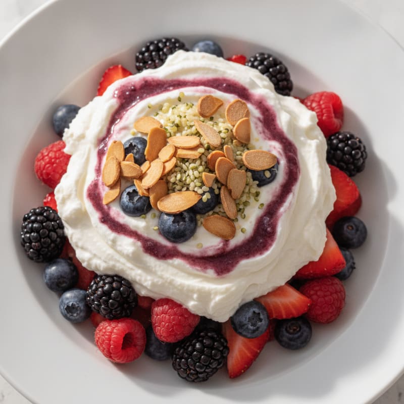 Greek Yogurt Protein Parfait with Mixed Berries