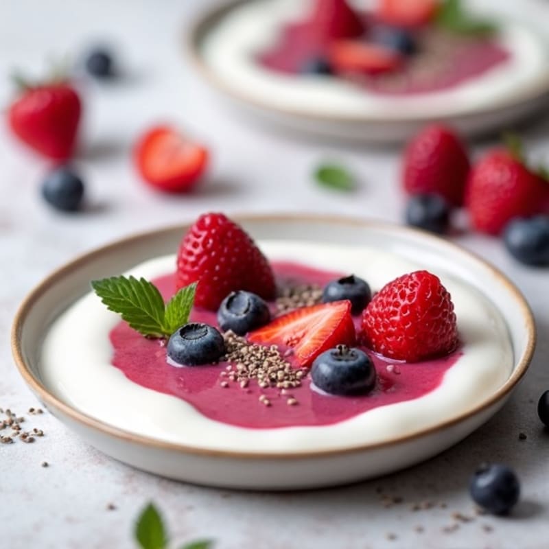 Silky Greek Yogurt Protein Mousse with Mixed Berries