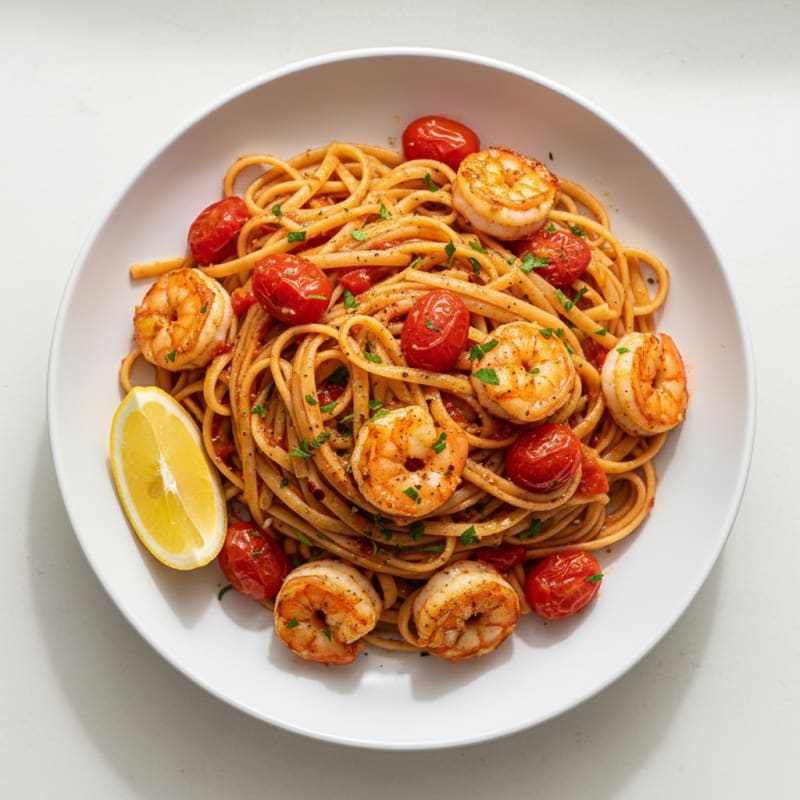 Spicy Calabrian Chili Shrimp Linguine