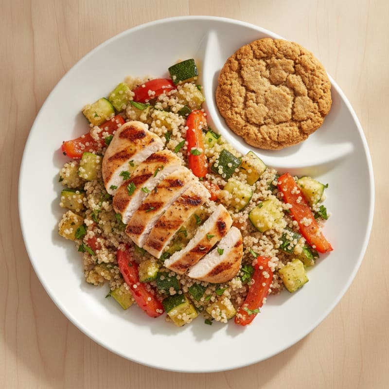 Grilled Chicken and Quinoa Salad with Roasted Vegetables