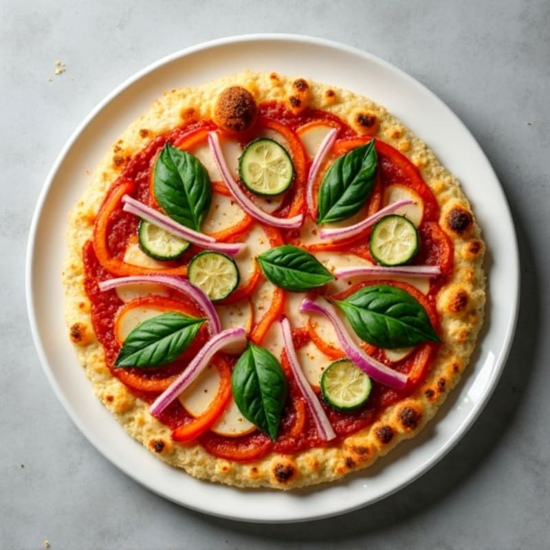 Healthy Crispy Chicken and Roasted Vegetable Pizza