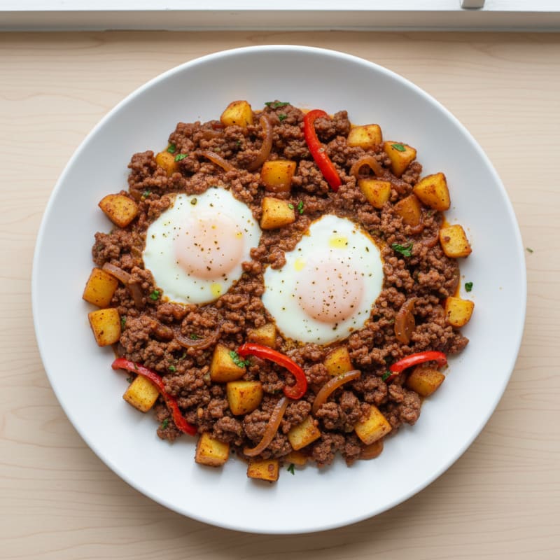 Ground Beef Skillet with Runny Egg