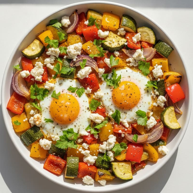 Baked Eggs with Roasted Vegetables