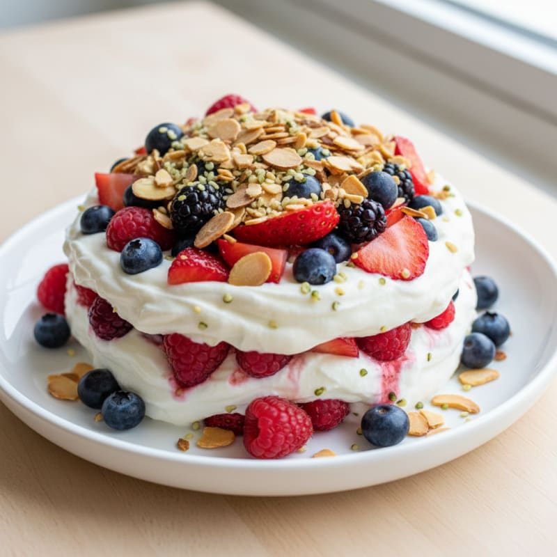 Greek Yogurt Protein Parfait with Mixed Berries
