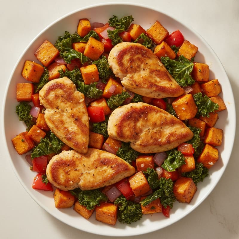 Roasted Chicken and Sweet Potato Hash