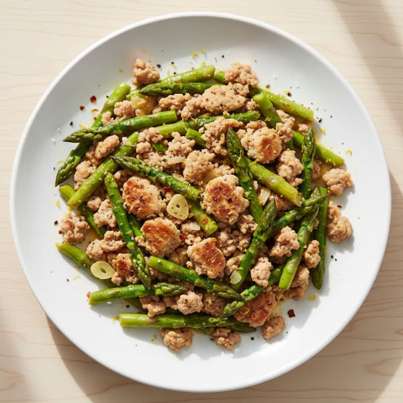 Zesty Ground Turkey and Asparagus Skillet
