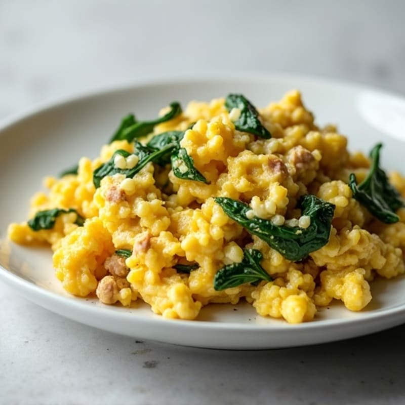 Egg White and Spinach Scramble with Lean Turkey