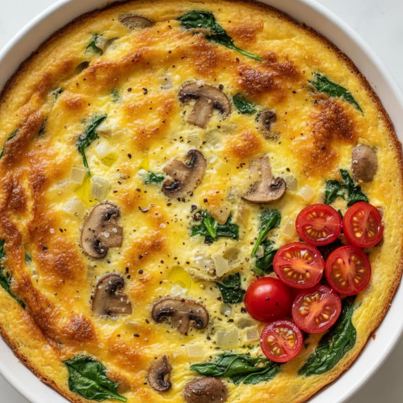 Parmesan Egg Pie with Sautéed Vegetables