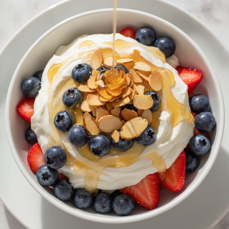 Greek Yogurt Parfait with Berries and Almonds