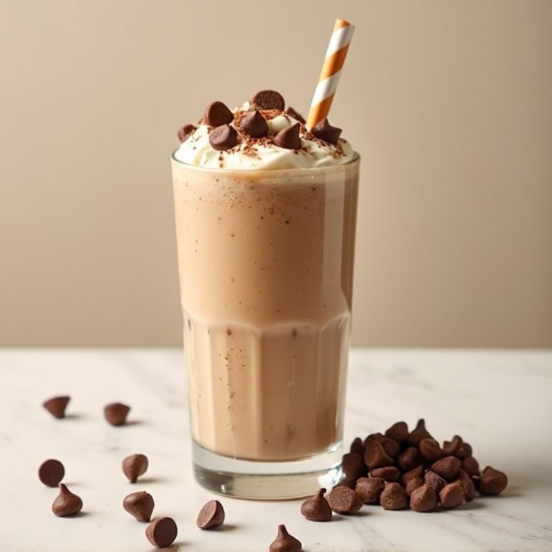 Peanut Butter Protein Smoothie with Greek Yogurt and Chocolate Chips