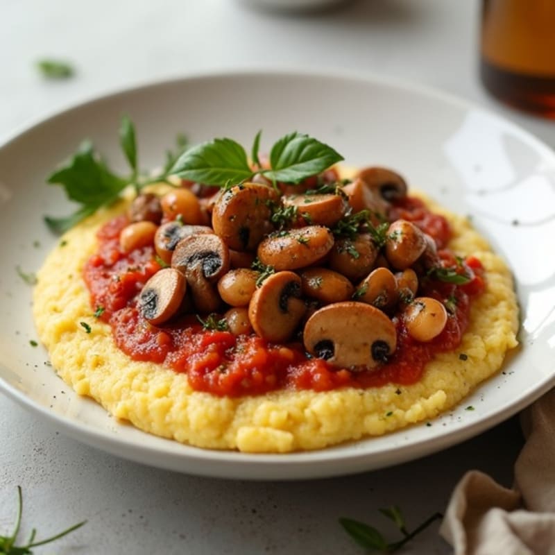 Hearty Mushroom Ragu with Creamy Polenta