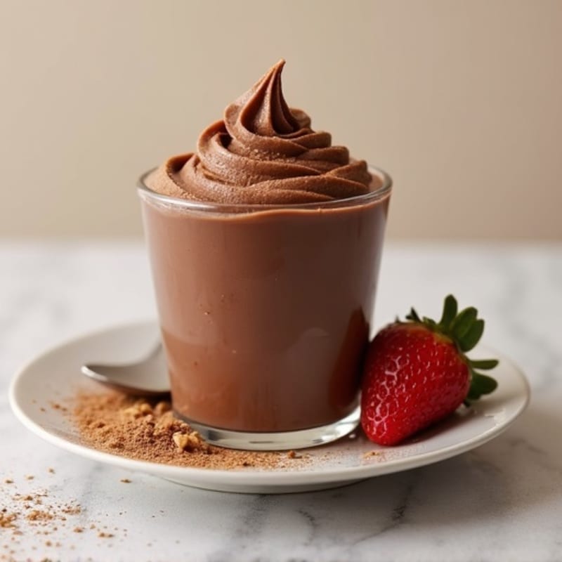 Silky Chocolate Protein Pudding with Peanut Butter Swirl