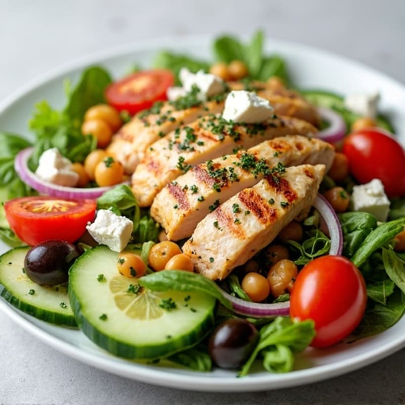 Fresh Mediterranean Chopped Salad with Herb-Marinated Feta