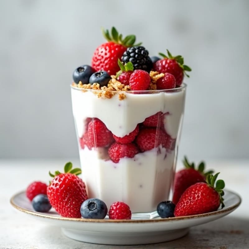 Greek Yogurt Protein Parfait with Mixed Berries