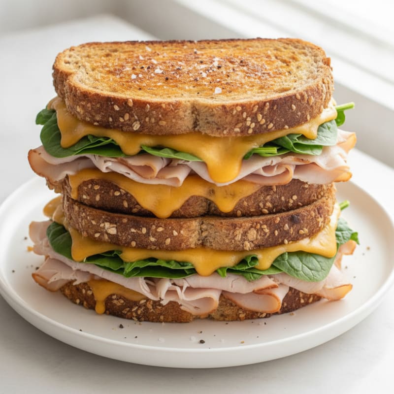 Triple-Decker Grilled Cheese Sandwich